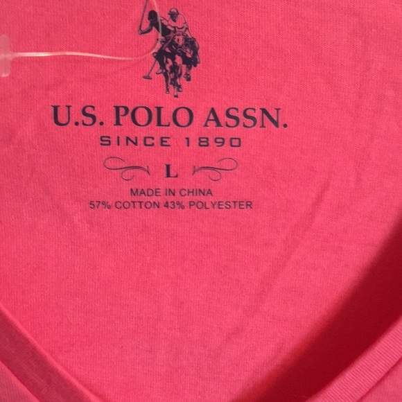 US POLO ASSOCIATION PINK T-SHIRT - size Large - Picture 3 of 3